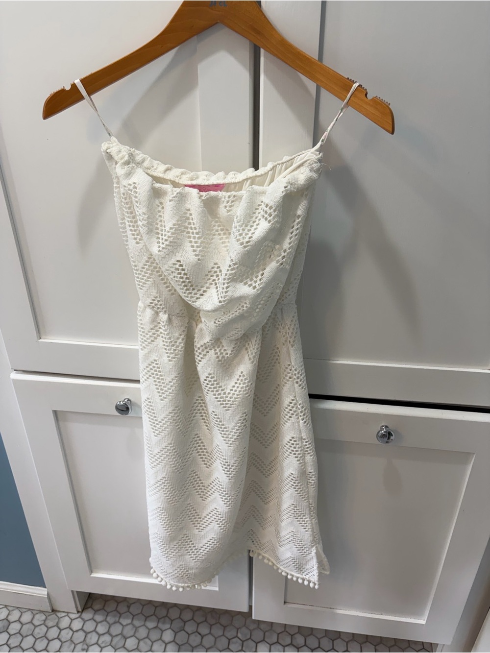 Lilly Pulitzer White Eyelet Pom-Pom Strap Sundress